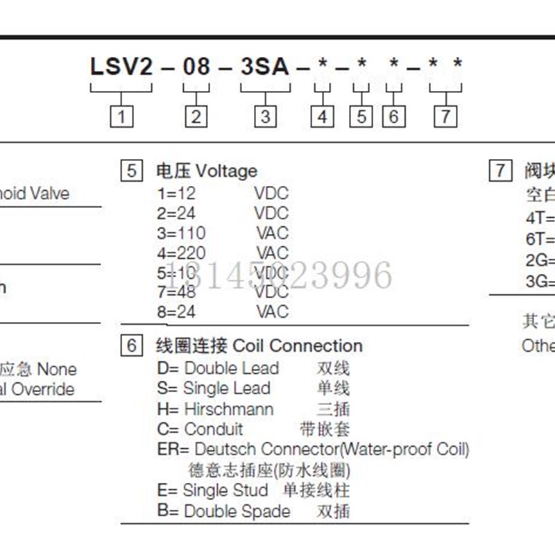 LSV2-08-3SA-2H 2D 2ER 24V 二位三通插装电磁 座型