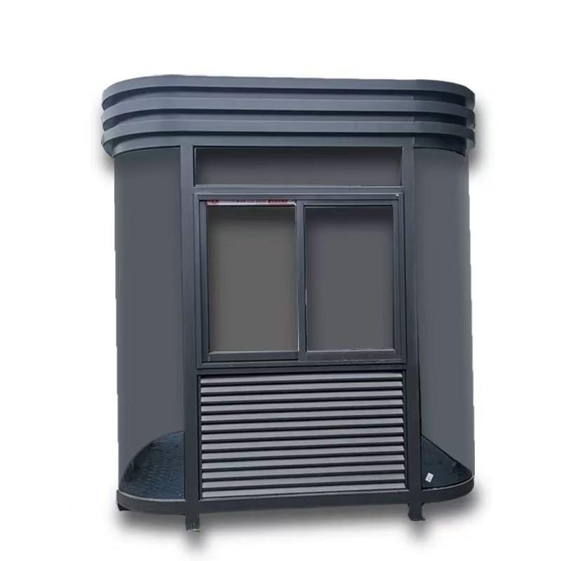 广西真石漆岗亭保安真石喷涂岗亭河南钢构保安亭氟碳漆门卫室亭