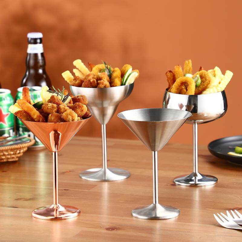 ins风不锈钢高脚杯创意餐厅小吃碟干果杯炸鸡马天尼杯玛格丽特杯,餐饮具,鸡尾酒杯,淘宝优惠券,粉丝福利购,淘宝优惠卷