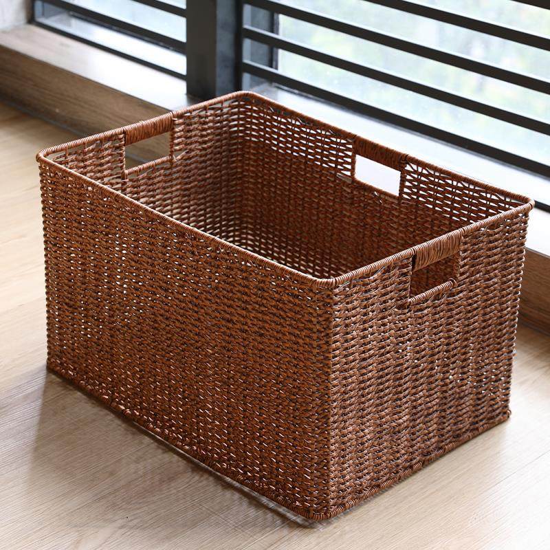 仿藤编橱柜收纳筐整理篮子 书架格子内置收纳篮 衣帽间储物收纳箱,收纳整理,收纳筐,淘宝优惠券,粉丝福利购,淘宝优惠卷
