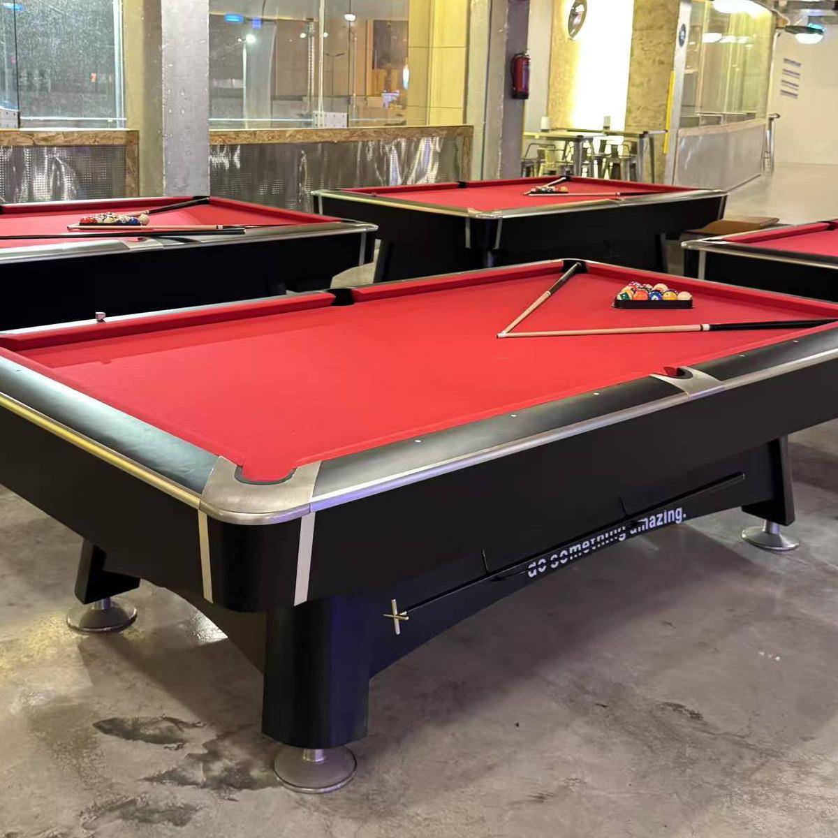 美式黑八大理石桌球台俱乐部球厅用台球桌子青石板自动回球撞球台