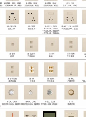 CDN西顿开关插座i8系列86型白色金色灰色CDN西顿照明开关面板声控