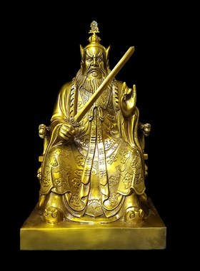 张天师铜像张道陵祖天H师高约40厘米张陵