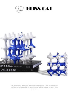 现代简约陶瓷f摆件创意饰品 售楼处样板房酒店客厅软装饰品摆件