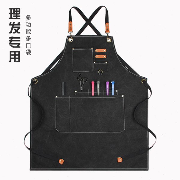 理发师专用围裙定制LOGO印字美发店发型造型烫染师男工作服女订制