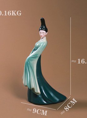 新中式创意祇此青绿仕p女摆件艺术轻奢家居客厅酒柜装饰品摆设乔