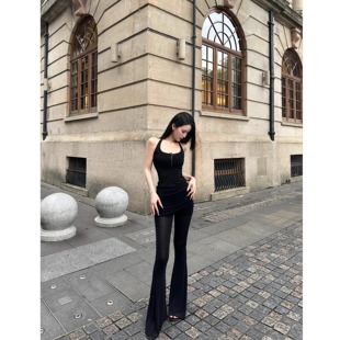 套装 网纱挂脖连衣裙上衣&微喇长裤 BETTER