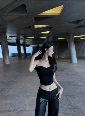 BETTER ME 短款性感立体鱼骨束身抹胸修身背心显瘦内搭露肩上衣