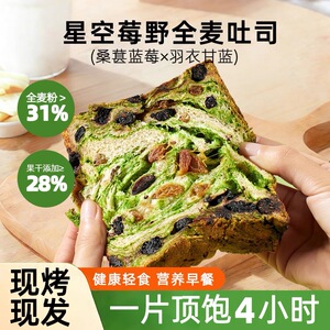 减脂代餐全麦坚果厚切吐司星空莓野全麦面包营养早餐健康代餐整箱