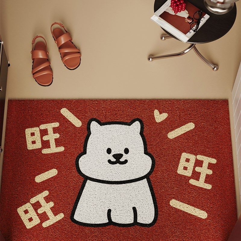 卡通丝圈入口门地垫红色门防滑脚垫防污除尘家庭入口地毯定制,居家布艺,入户地垫,淘宝优惠券,粉丝福利购,淘宝优惠卷