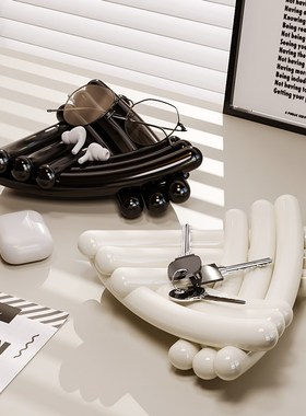 奶油风摆件饰品首饰项链戒指香薰放置托盘卧室拍照装饰道具展示盘