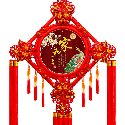 景登中国结挂件客厅大号桃木福字门上入户门乔迁新居过年春节装饰