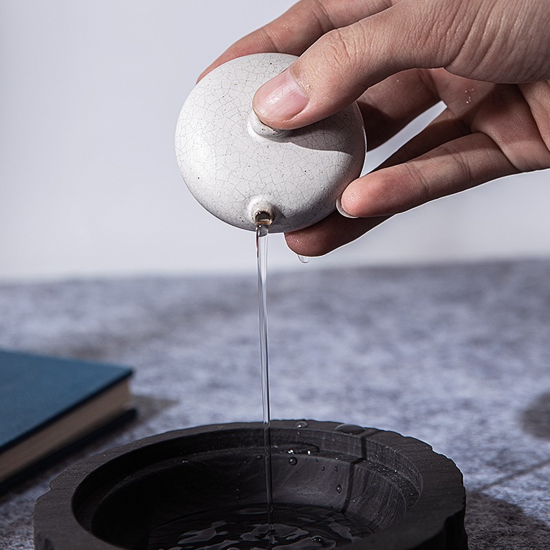 兰斋小隐水滴陶瓷水滴磨墨条研磨加水专用小号手工水盂陶瓷文房四