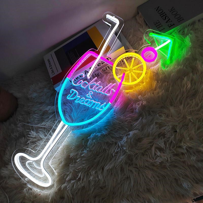 鸡尾酒啤酒桶红酒创意造型灯酒吧清吧led霓虹灯夜市摆摊氛围灯饰