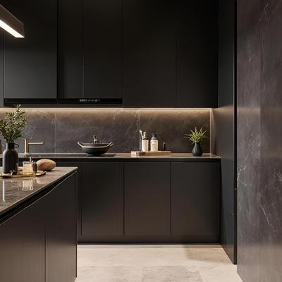 台湾意式极简全屋定制柜子厨房整体橱柜定制厨柜别墅全屋定制海外