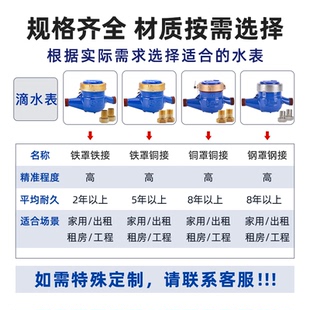 宁波水表家用自来水4分6分出租房专用冷水表 DN15/20防倒转滴水表