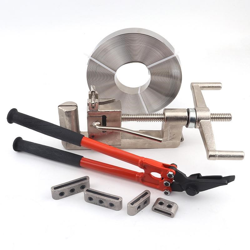 管道泄漏抢修补带压堵漏工具卡扣0/40/60mm不锈钢扎带钢带拉紧器