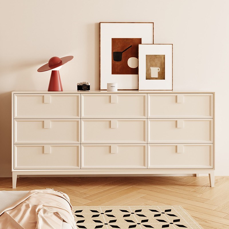 主卧室斗柜实木法式复古奶油风床尾玄关靠墙储物柜五六七八九斗柜