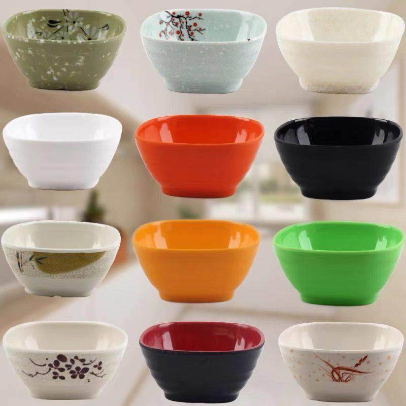 四方碗火锅店调料碗密胺彷瓷餐具快餐汤碗塑料粥饭碗商用蘸料小碗,餐饮具,碗,淘宝优惠券,粉丝福利购,淘宝优惠卷