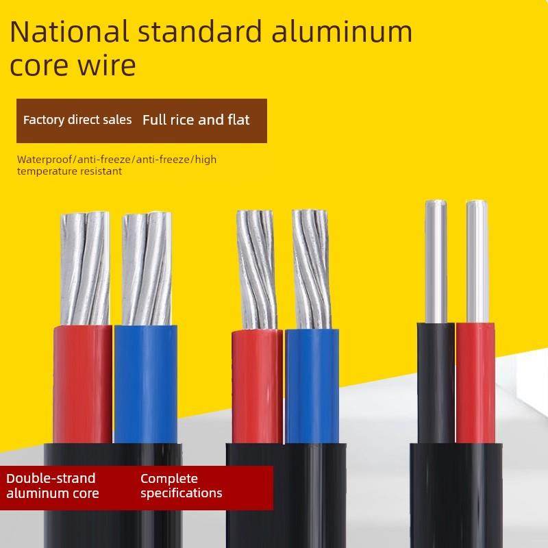 国家标准2芯3芯电缆铝芯室外2.5线4/6/10/16/25方形双芯铝线护套