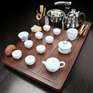 家用陶瓷功夫茶道一体轻奢实木茶盘整套泡茶台 全自动上水茶具套装
