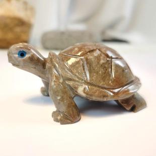 石雕乌龟石龟摆件镇宅天然皂石雕刻石头乌龟鱼池景观庭院花园装饰