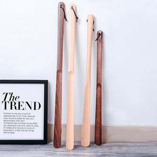 黑胡桃木提鞋拔子 家用长柄鞋拔 实木提鞋器大小木头鞋抽鞋溜鞋把