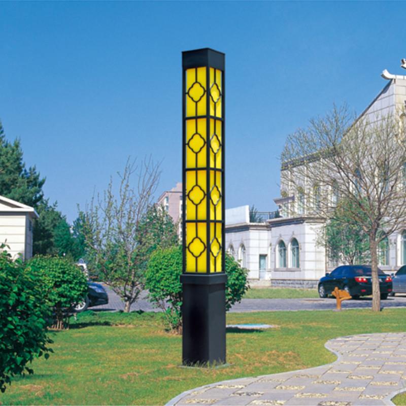 户外方形景观庭院灯菱形花纹3米4米led50瓦路灯黄色亚克力景观灯
