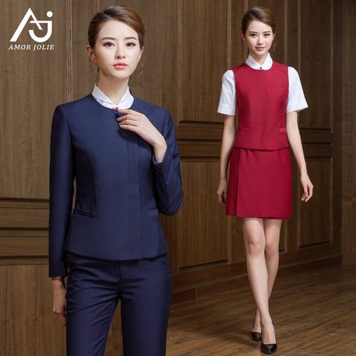 空姐制服职业套装女国航金店工z装美容师酒店售楼高铁乘务员工作