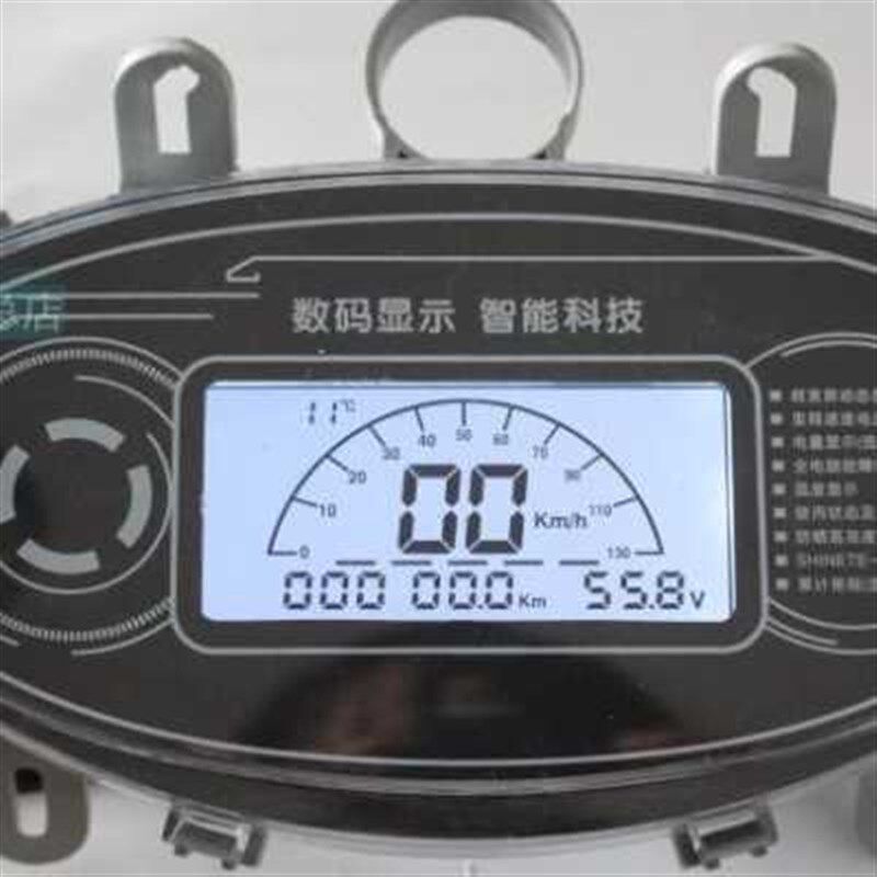 电动车液晶仪表中沙数显电压电量速度里程配件48-96v公里码表