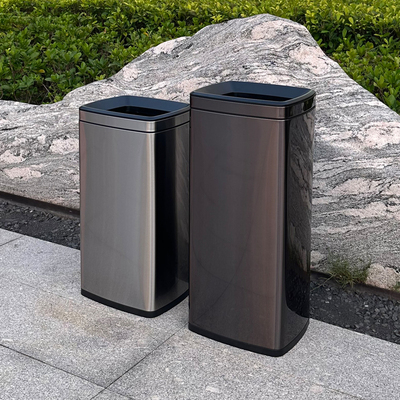 大容量垃圾桶方形商用果皮箱不锈钢大号环境筒废纸筒化妆室50升40