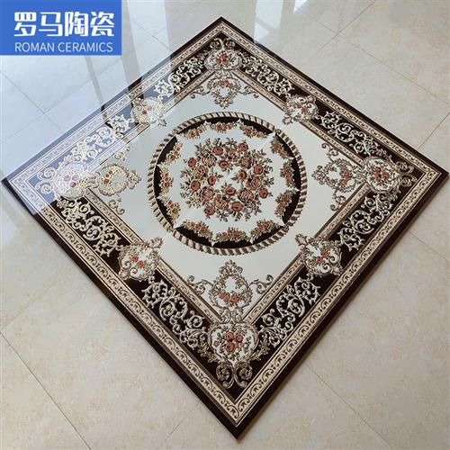 新款客厅拼花地砖800x800 玄关微晶石拼花瓷砖饭厅入户玄关地花拼