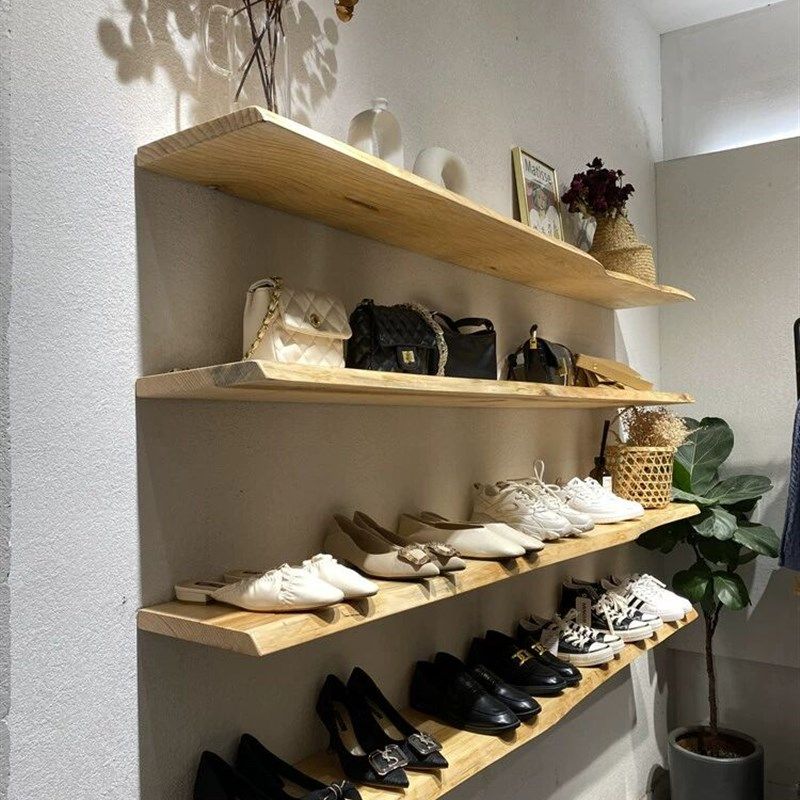 墙上置物架实木一字板挂墙隔板书架装饰板不规则展示架上墙层板