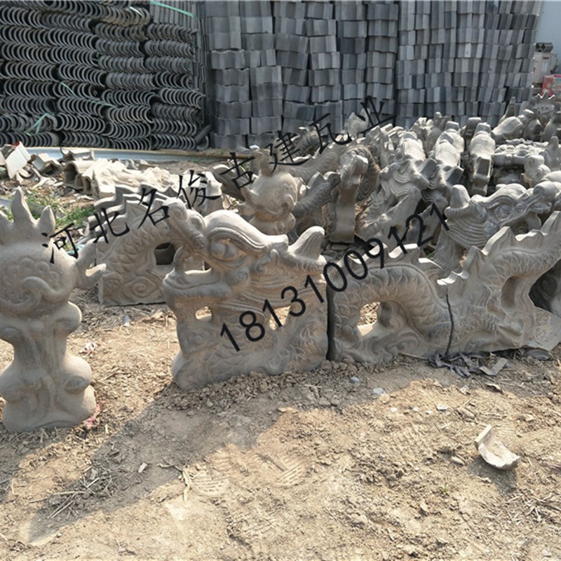 古建双龙戏珠二龙戏珠五脊六兽跑兽小灰瓦小青瓦瓦片仿古瓦装饰瓦