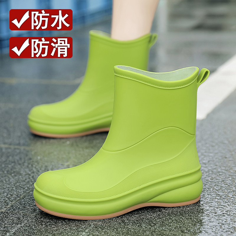 水鞋女防水防滑雨鞋女款秋冬雨靴高颜值短筒套鞋女士外穿时尚胶鞋
