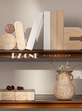 侘寂风客厅壁龛摆件网红民宿酒店样板间房间书架布置软装设计装饰