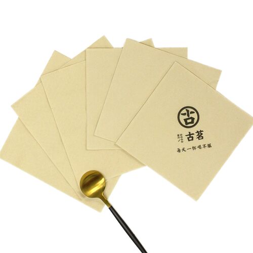本色餐巾纸定制印logos订做木浆纸巾饭店专用便宜方巾纸广告纸