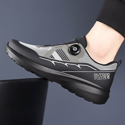 旋转纽扣男鞋夏季透气网面全地形轻量化登山鞋户外徒步运动跑步鞋