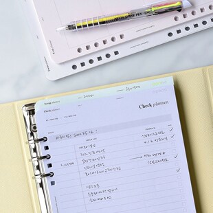 韩国plepic月周计划A5活页本替芯加厚内页横线方格6孔/12孔活页纸