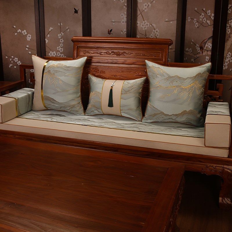 新中式红木沙发坐垫沙发垫家具实木椅子座垫罗汉床套罩海绵垫定制