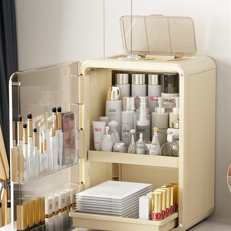 化妆品收纳盒防尘2025新款w高级感化妆品口红化妆刷收纳箱整理盒