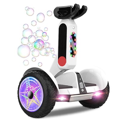 电动智能平衡车儿童成人双轮体感新款腿控坐骑平行车带扶杆泡泡款