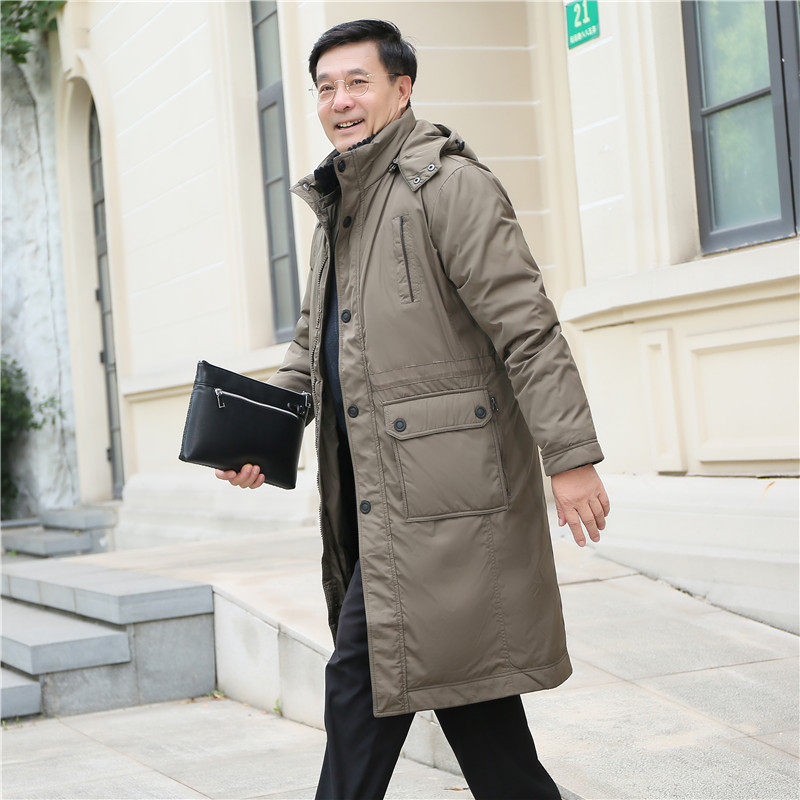 可拆卸中老年羽绒服男长款加厚大码过膝爸爸款活里活面羽绒服冬装