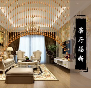 桃木葫芦门帘珠帘水晶隔断客厅帘子屏风玄关过道卧室卫生间免打孔