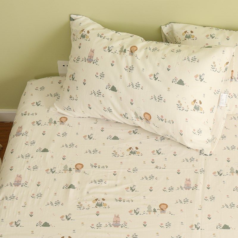 森林音乐母婴级a类双层纱布卡通儿童床单单件单人纯棉100全棉被单,床上用品,床单,淘宝优惠券,粉丝福利购,淘宝优惠卷