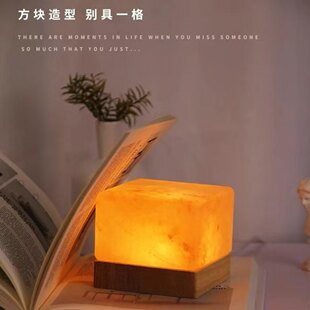 喜马拉雅天然盐灯充电盐矿石小夜灯客厅卧室装饰摆件床头睡眠台灯