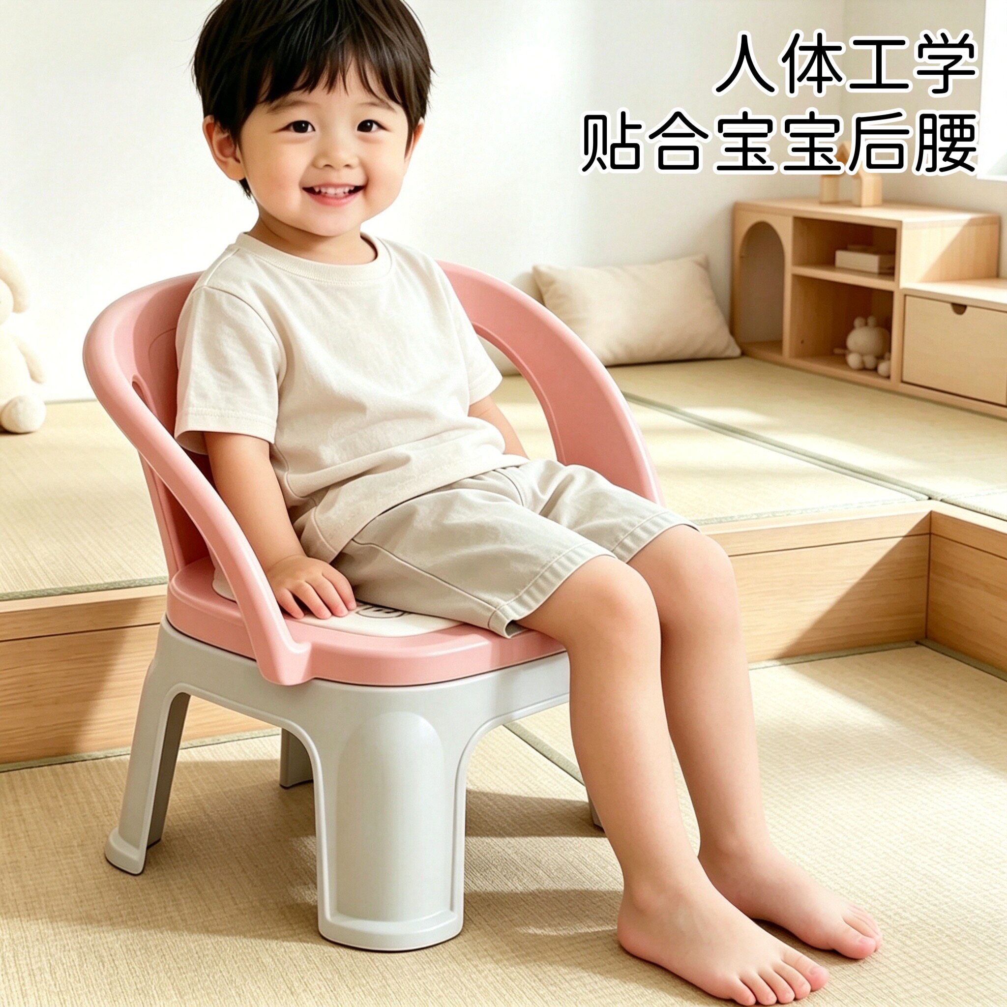 儿童叫叫椅卡通餐椅放屁塑料凳子宝宝吃饭椅防滑板凳幼儿靠背椅子