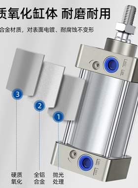SC32/40/50/63/80/100-25-50x100x150x200x300小型大推力标准气缸