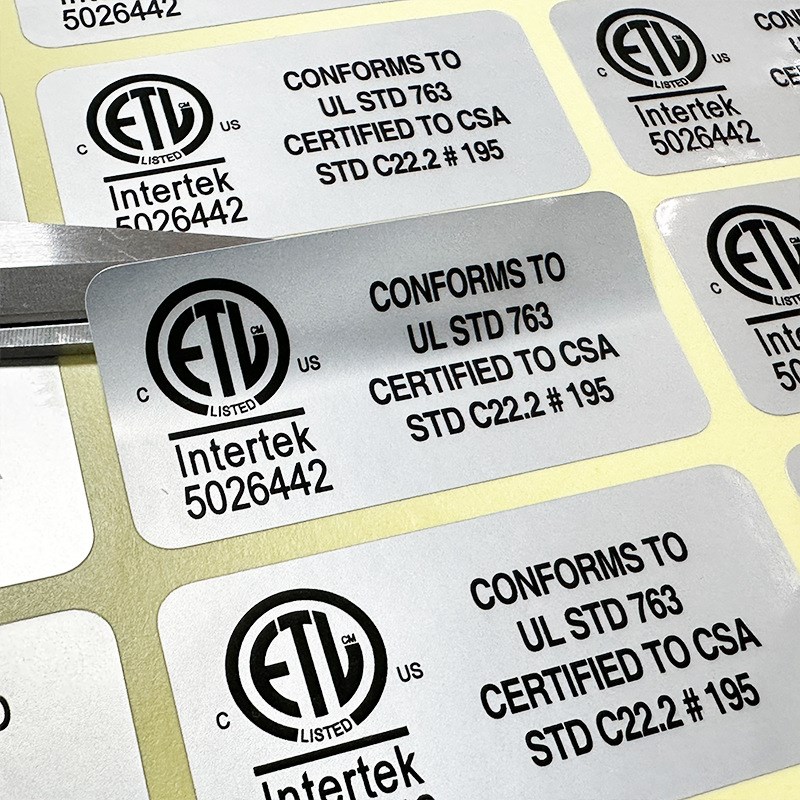 定制标签ETL认证铭牌ul969标H签消银龙防水耐高温150度