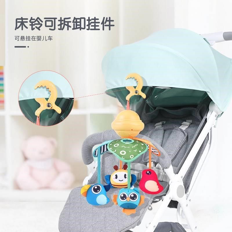 婴儿推车玩具挂件带音乐旋转床铃可夹悬挂式床头摇铃吊挂车载安抚